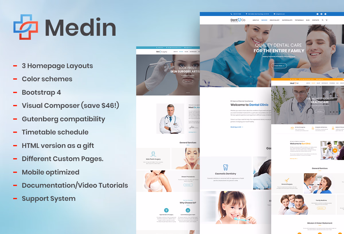 medin simple medical wordpress theme