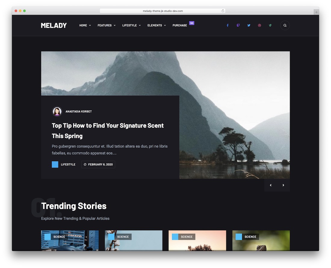 melady magazine wordpress theme
