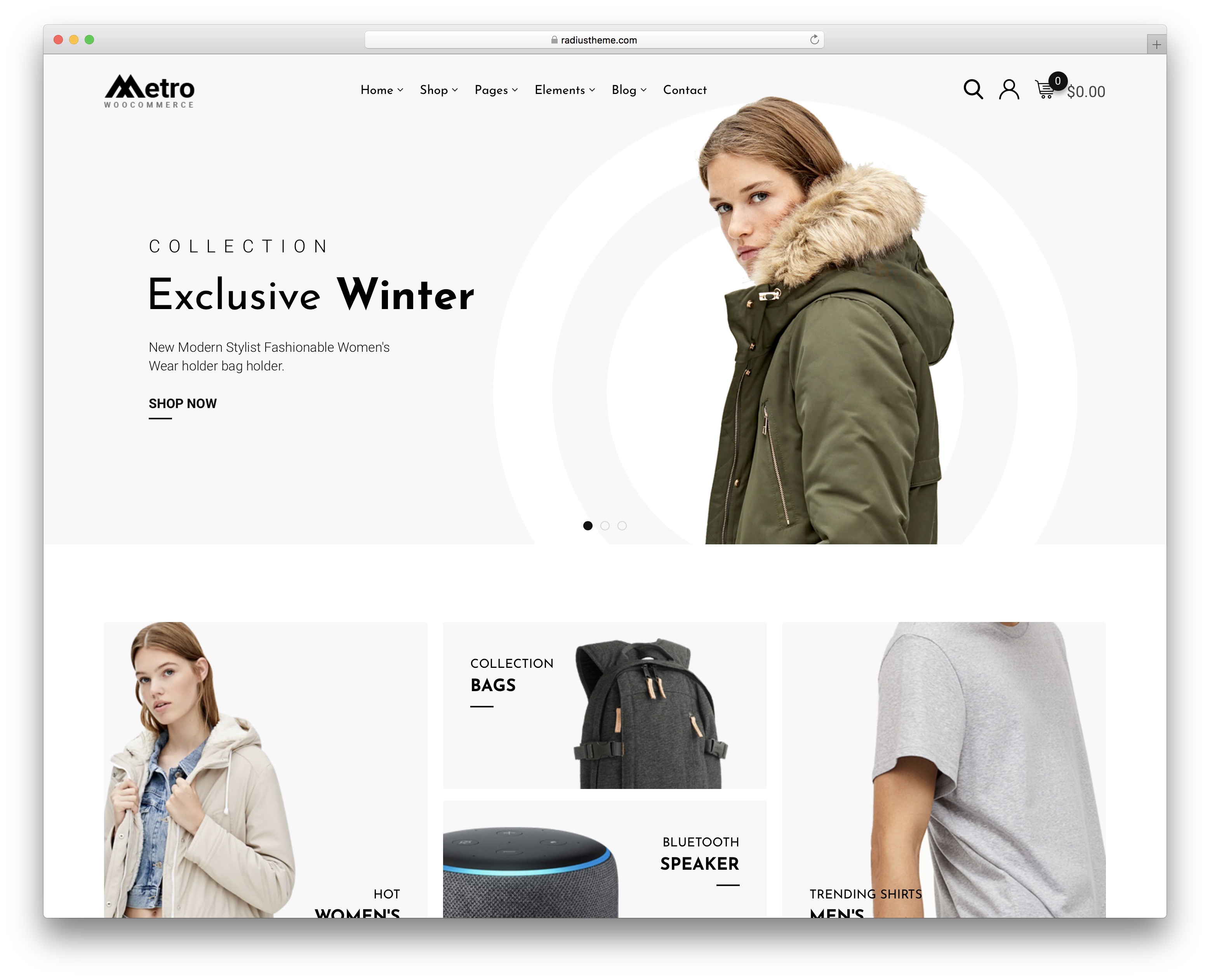 metro minimalist wordpress theme
