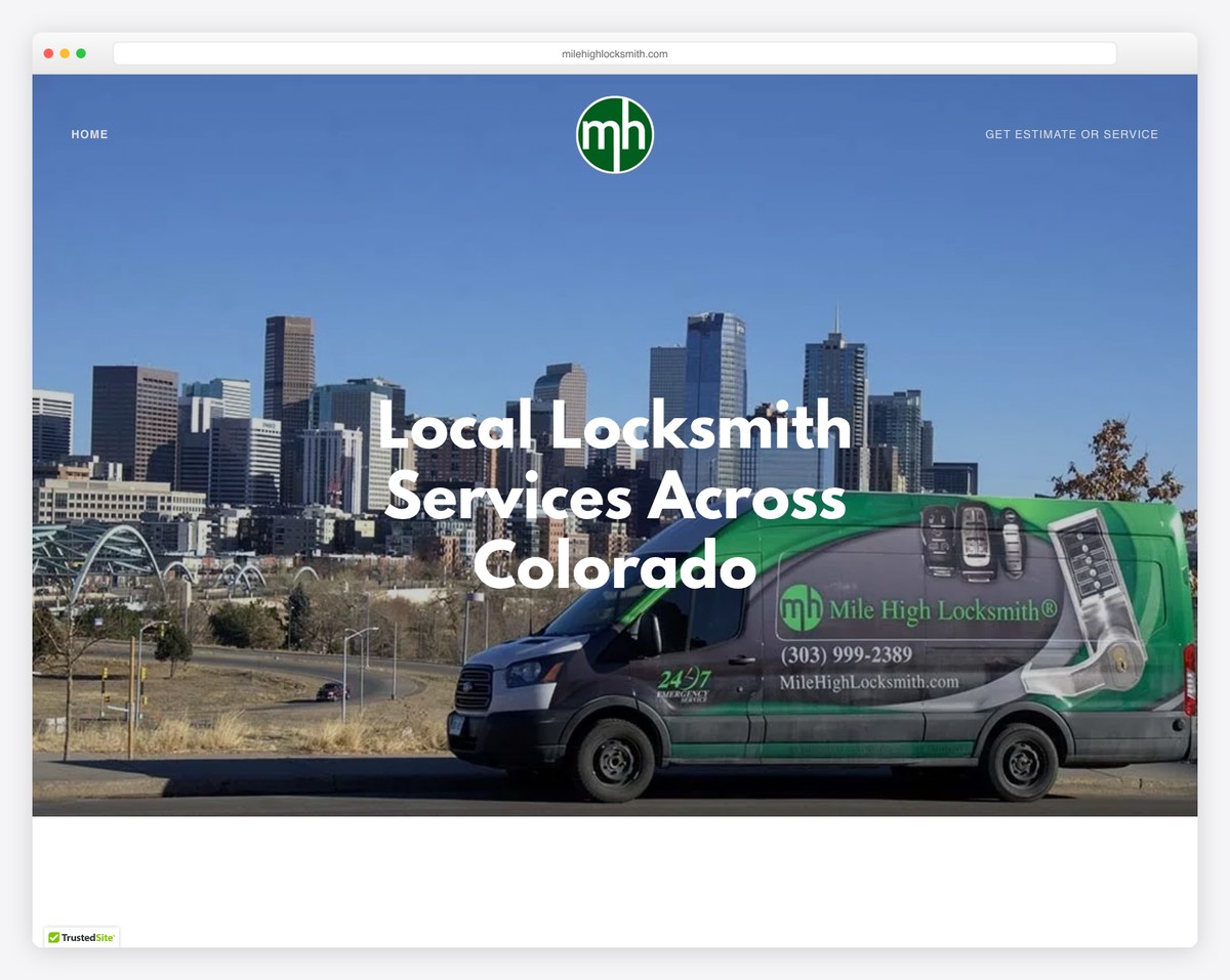 mile high locksmith website example