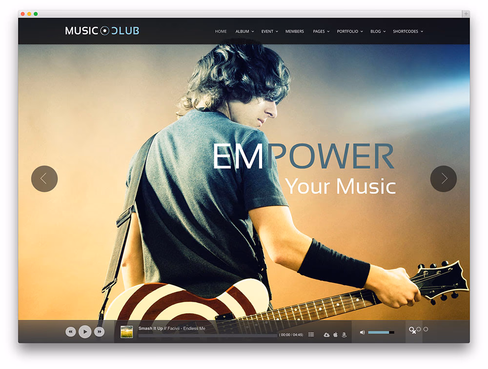 music club WordPress theme