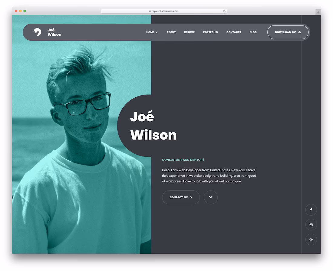myour wordpress resume theme