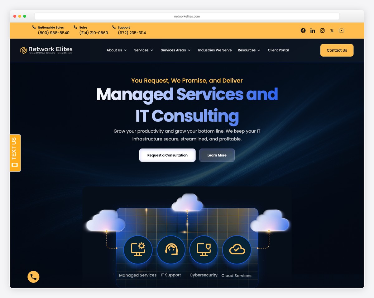 network elites website example