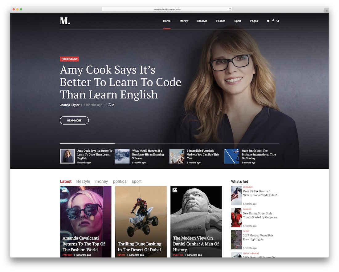 newstar magazine wordpress theme