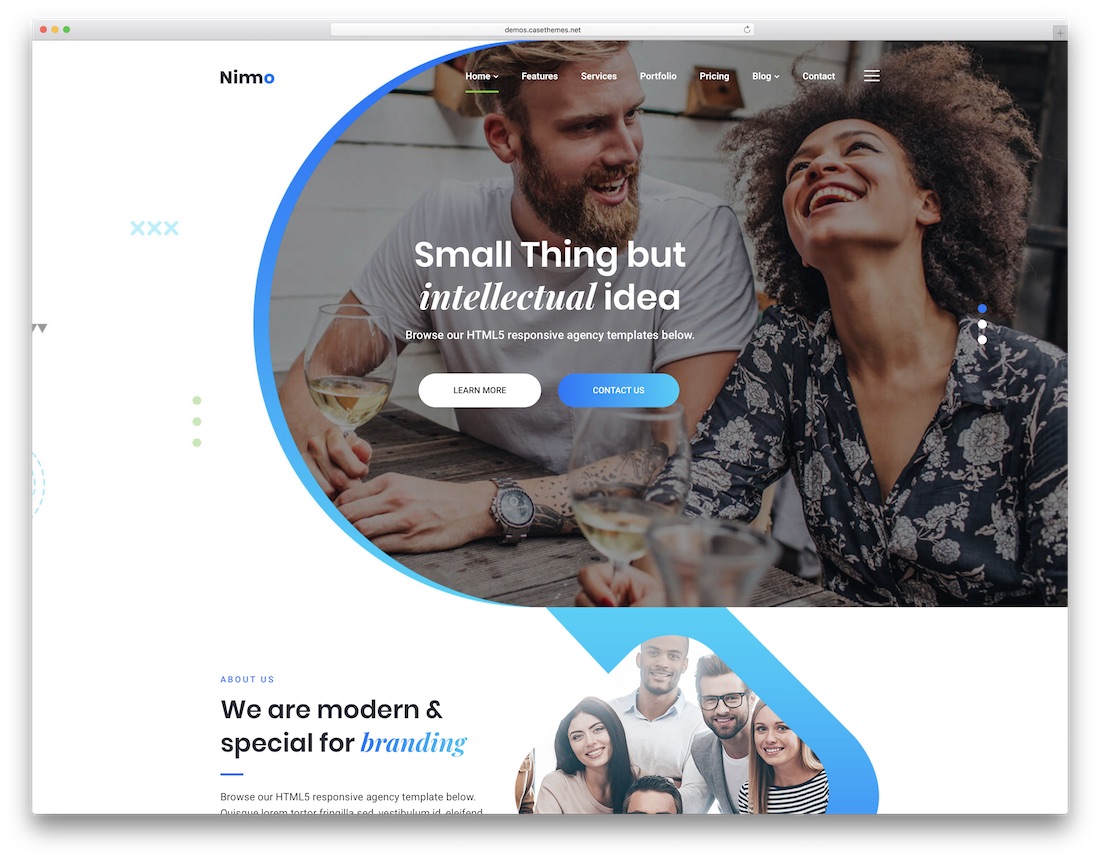 nimmo rtl wordpress theme