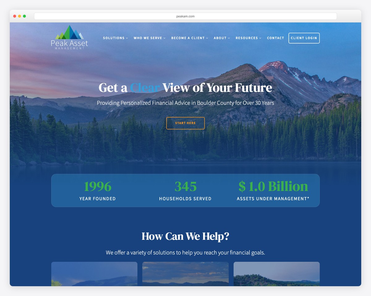 peak asset management website example