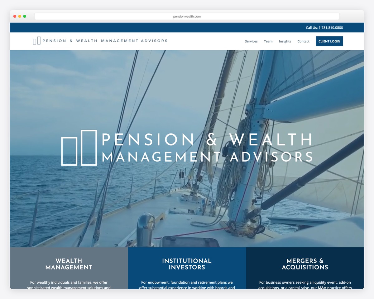 pension & wealth management advisors website example