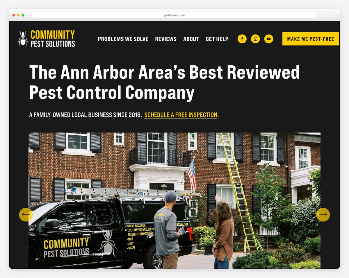 community pest solutions website example