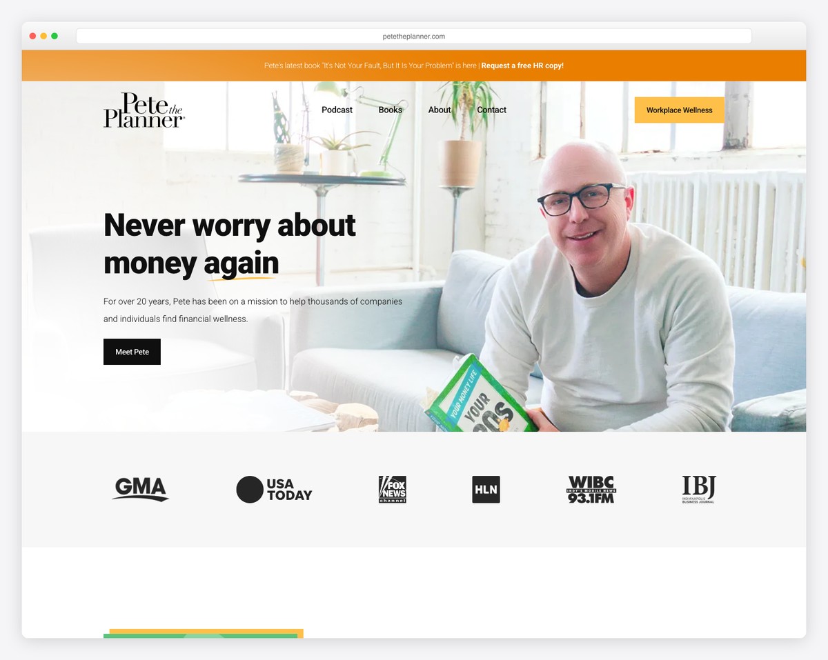 pete the planner website example