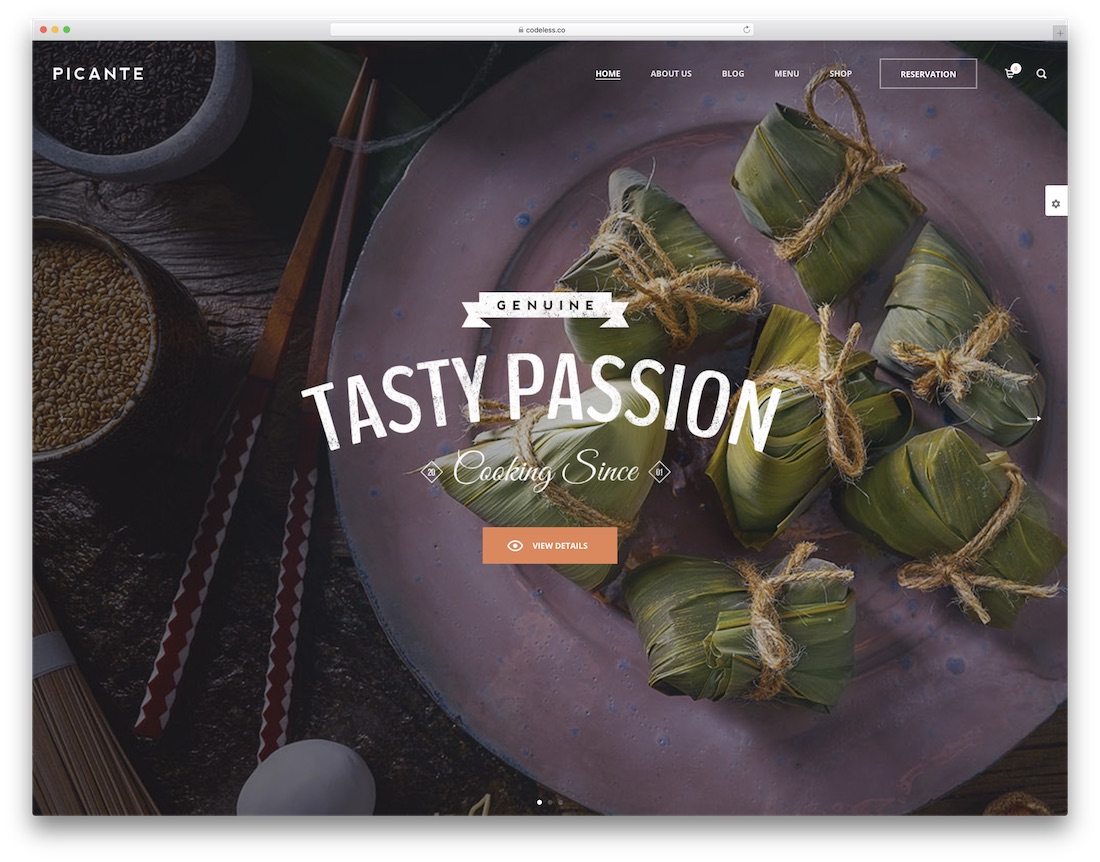 picante food website template