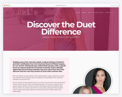 Plastic surgery website examples