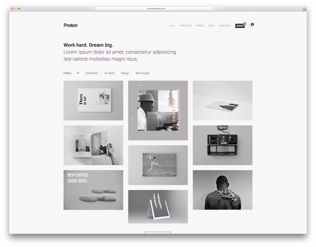 proton minimalist wordpress theme