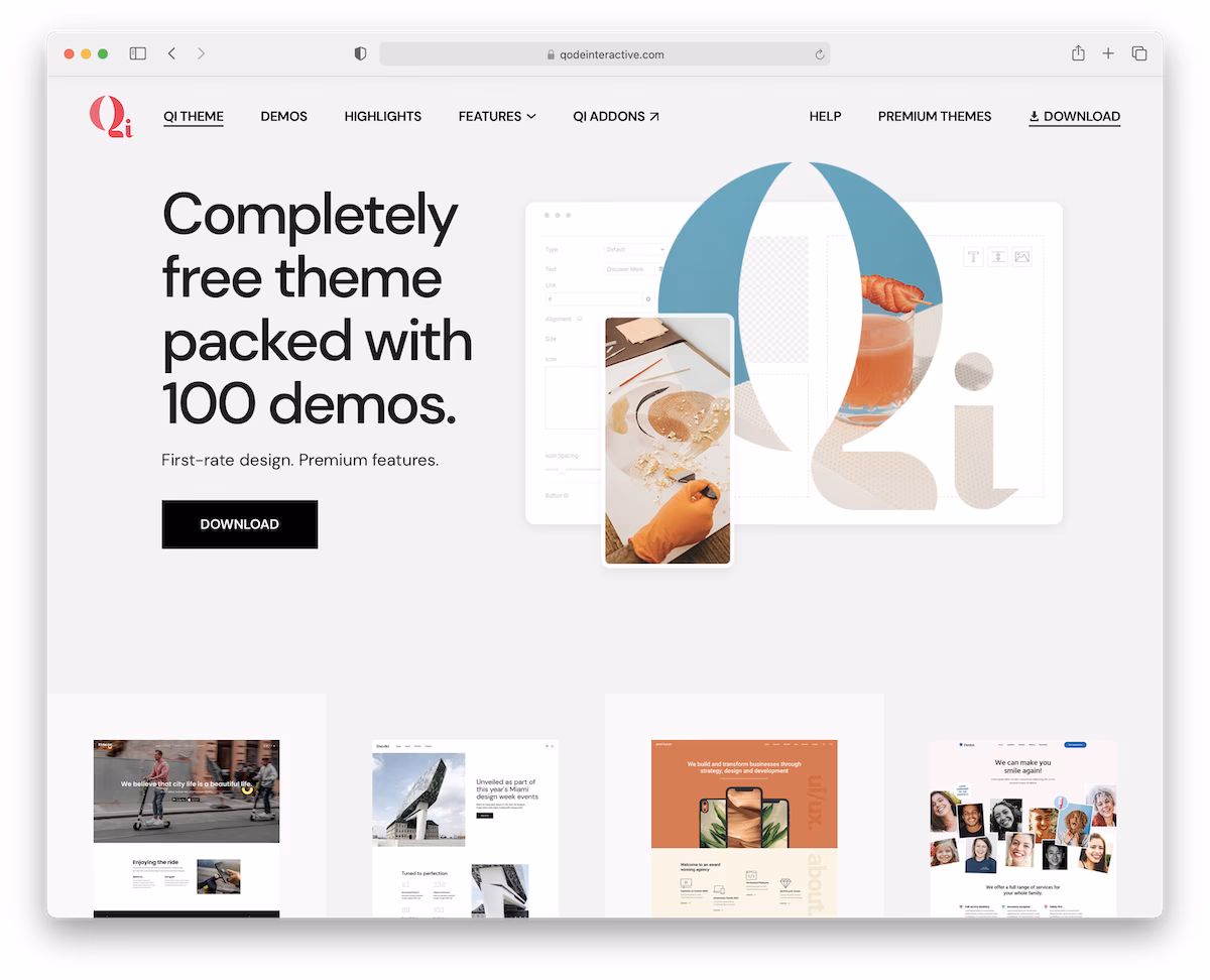 qi theme free wordpress theme