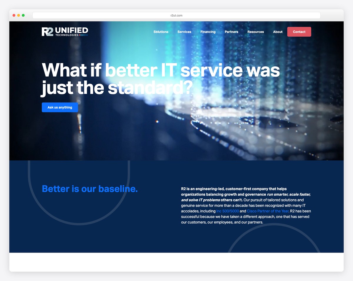 r2 unified technologies website example