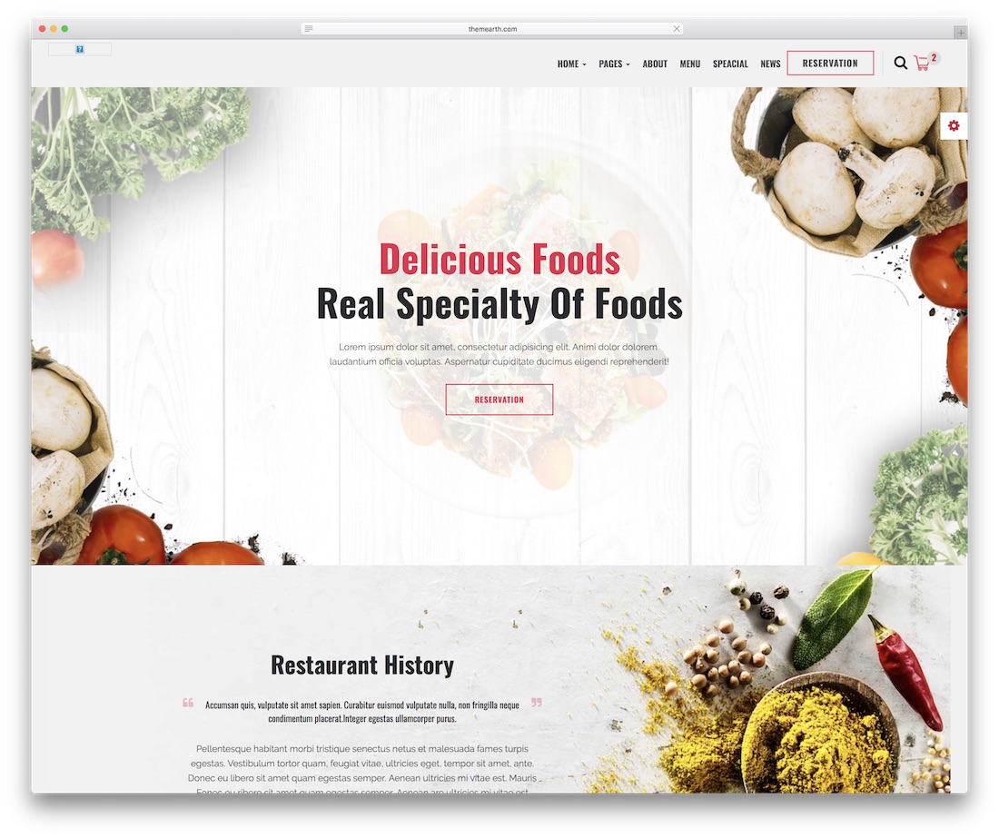 restaura food website template