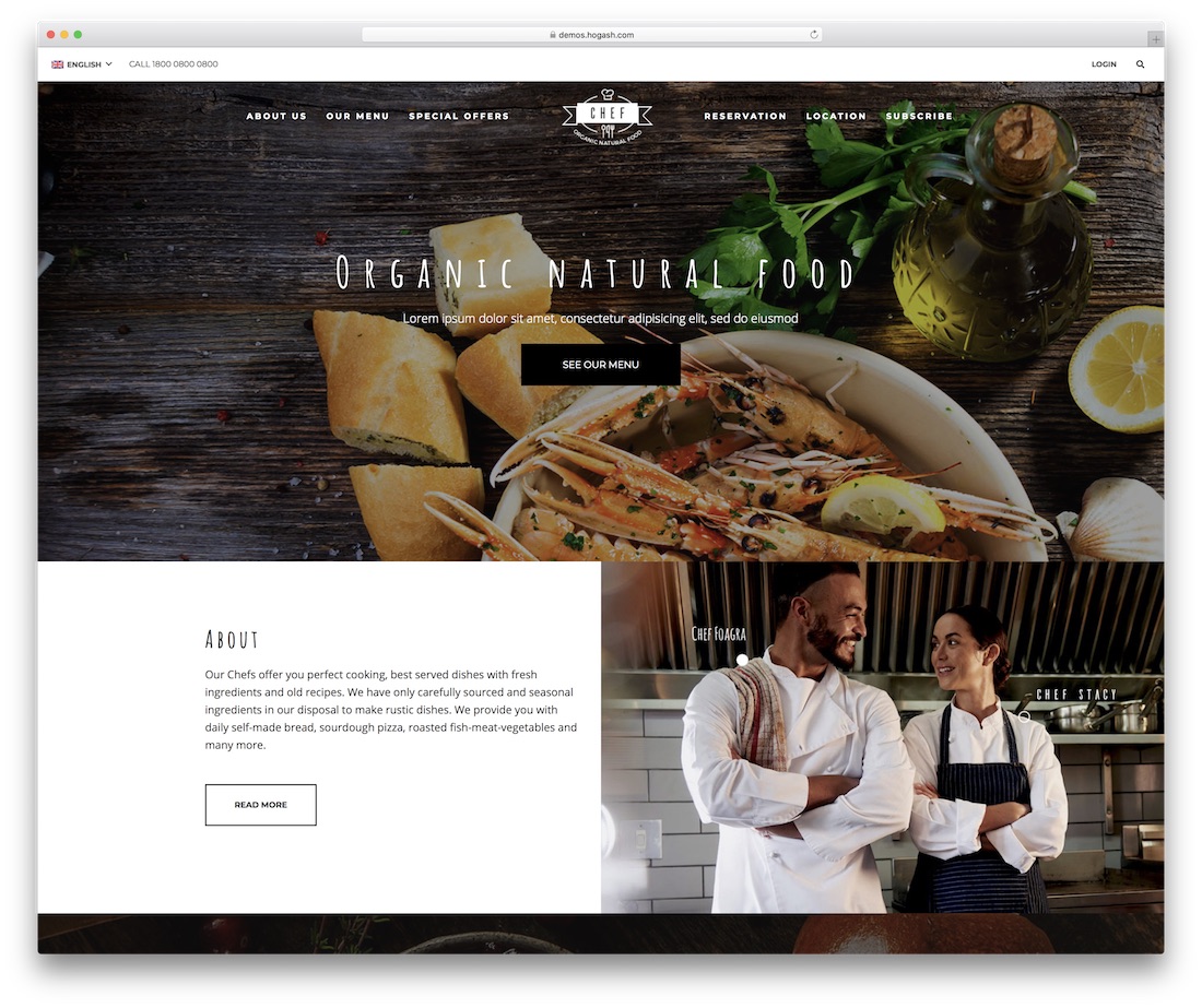 restaurant food website template