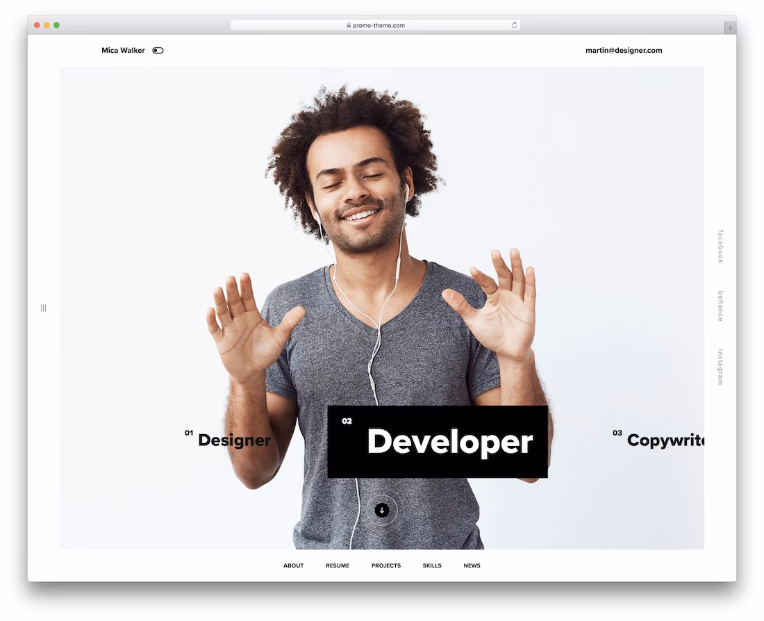 rezo vcard wordpress theme