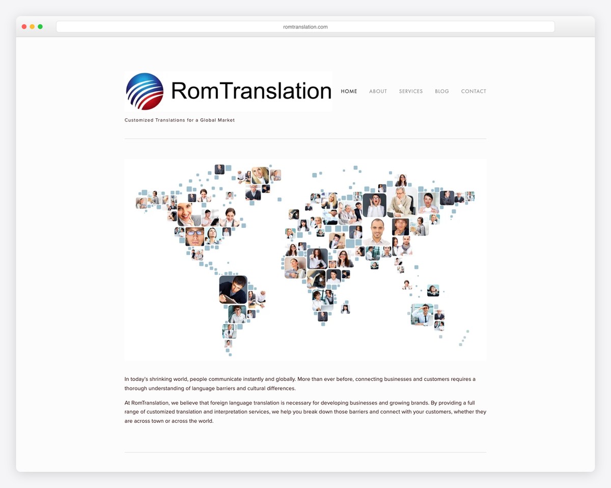 romtranslation website example