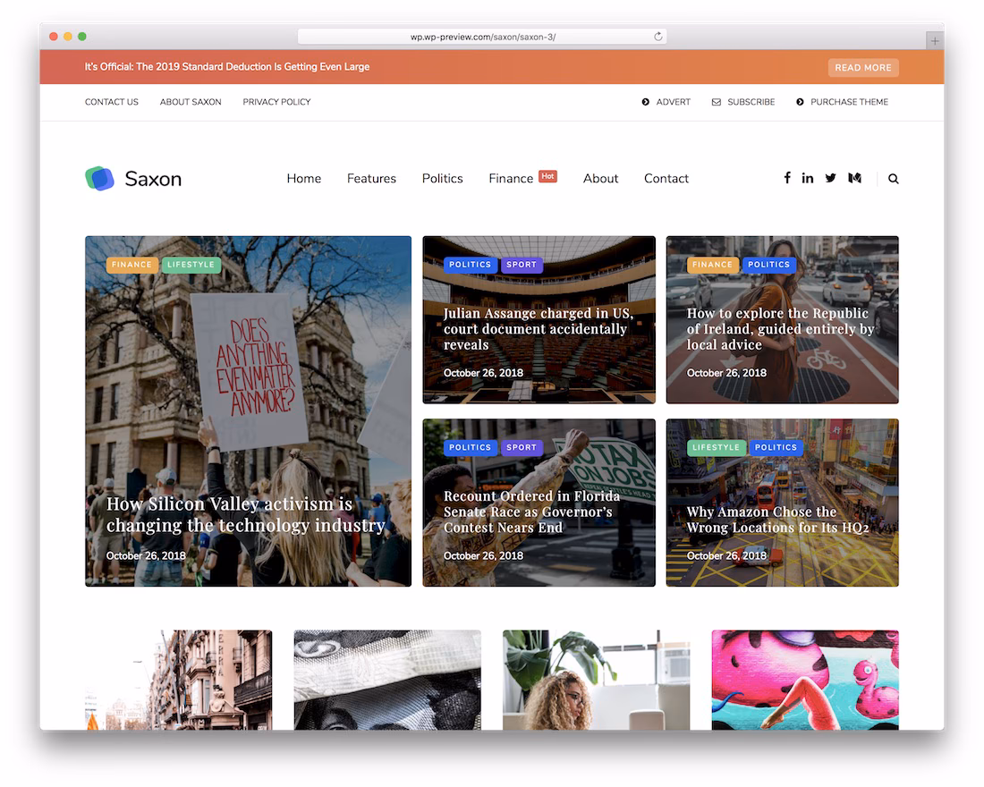 saxon magazine wordpress theme