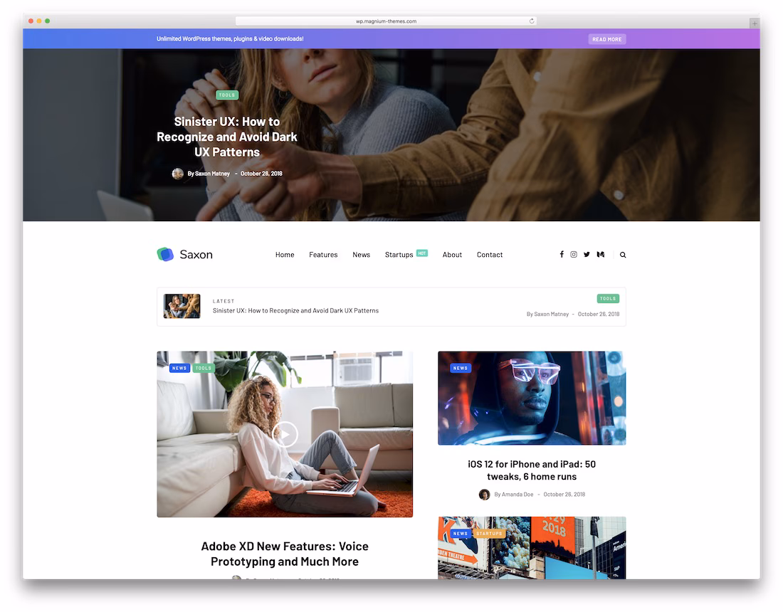saxon technology news wordpress theme