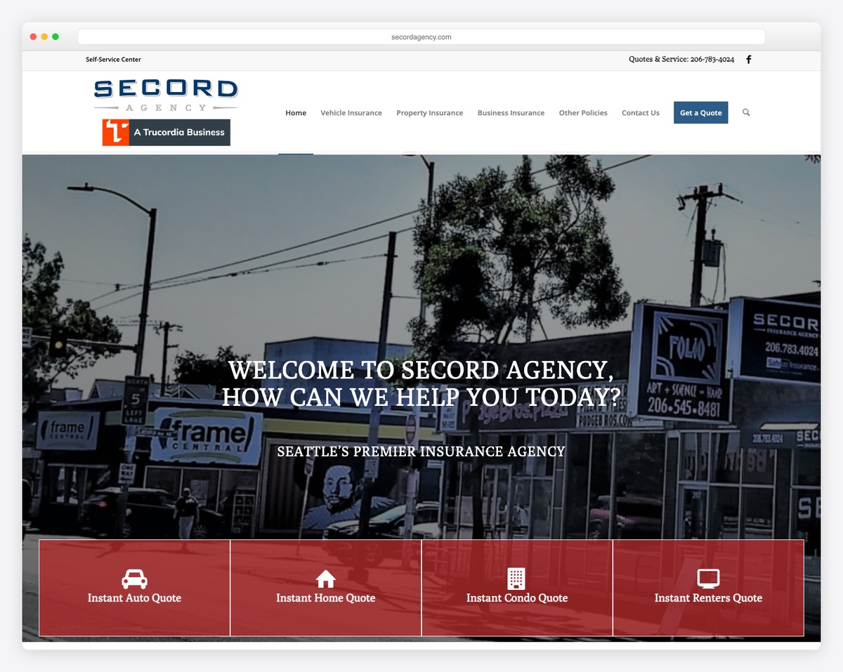 secord insurance agency website example