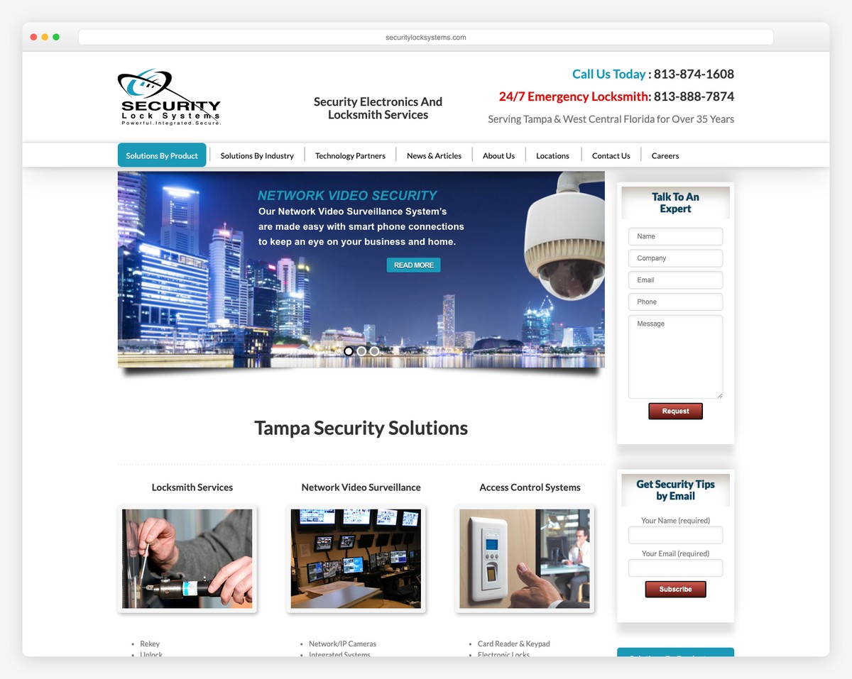 security lock systems website example
