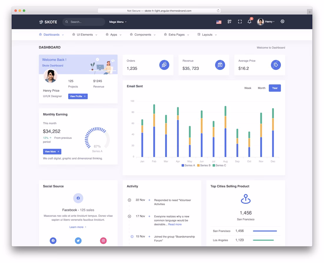 skote angular template