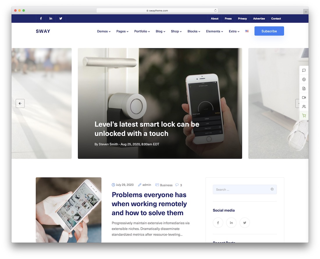 sway technology news wordpress theme