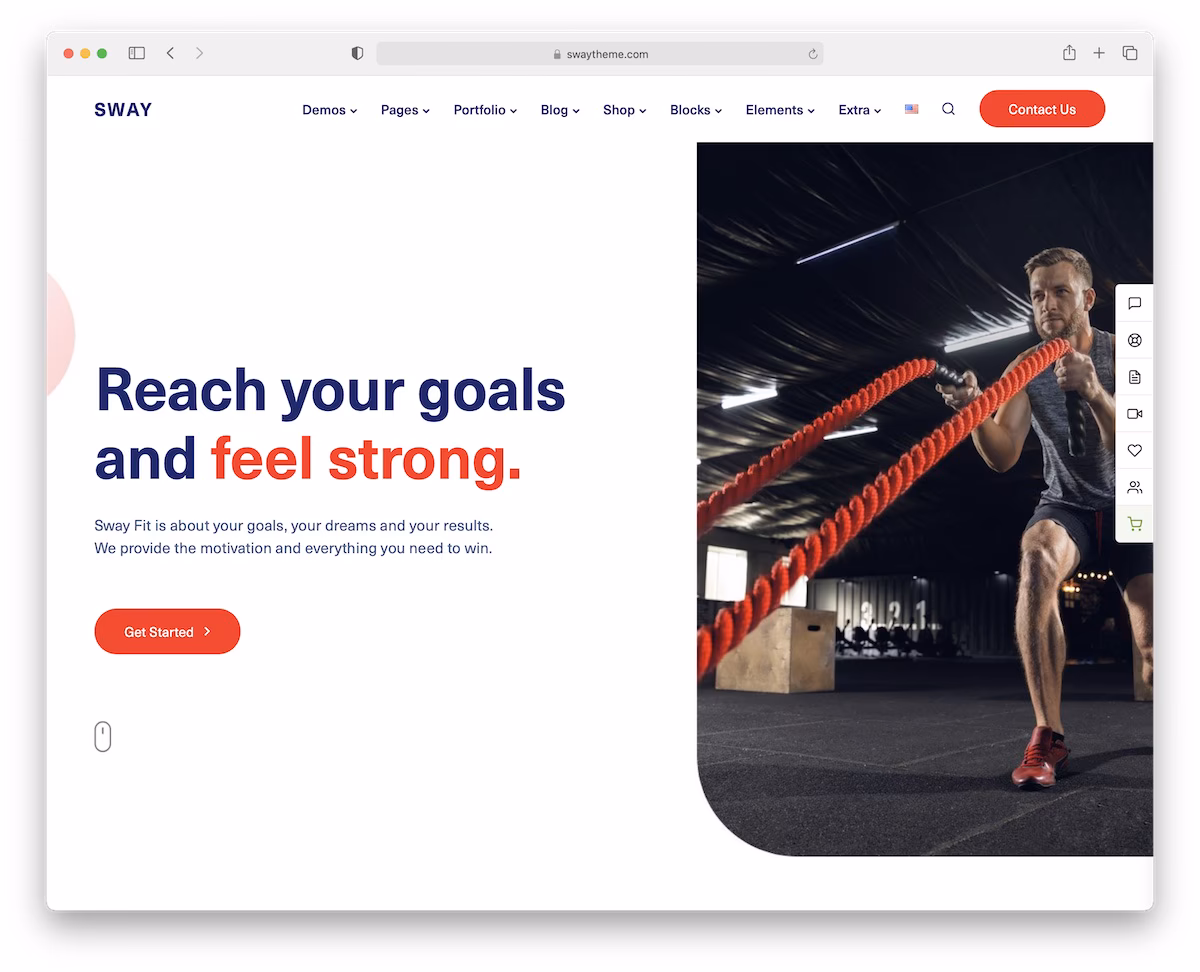 sway wordpress fitness theme