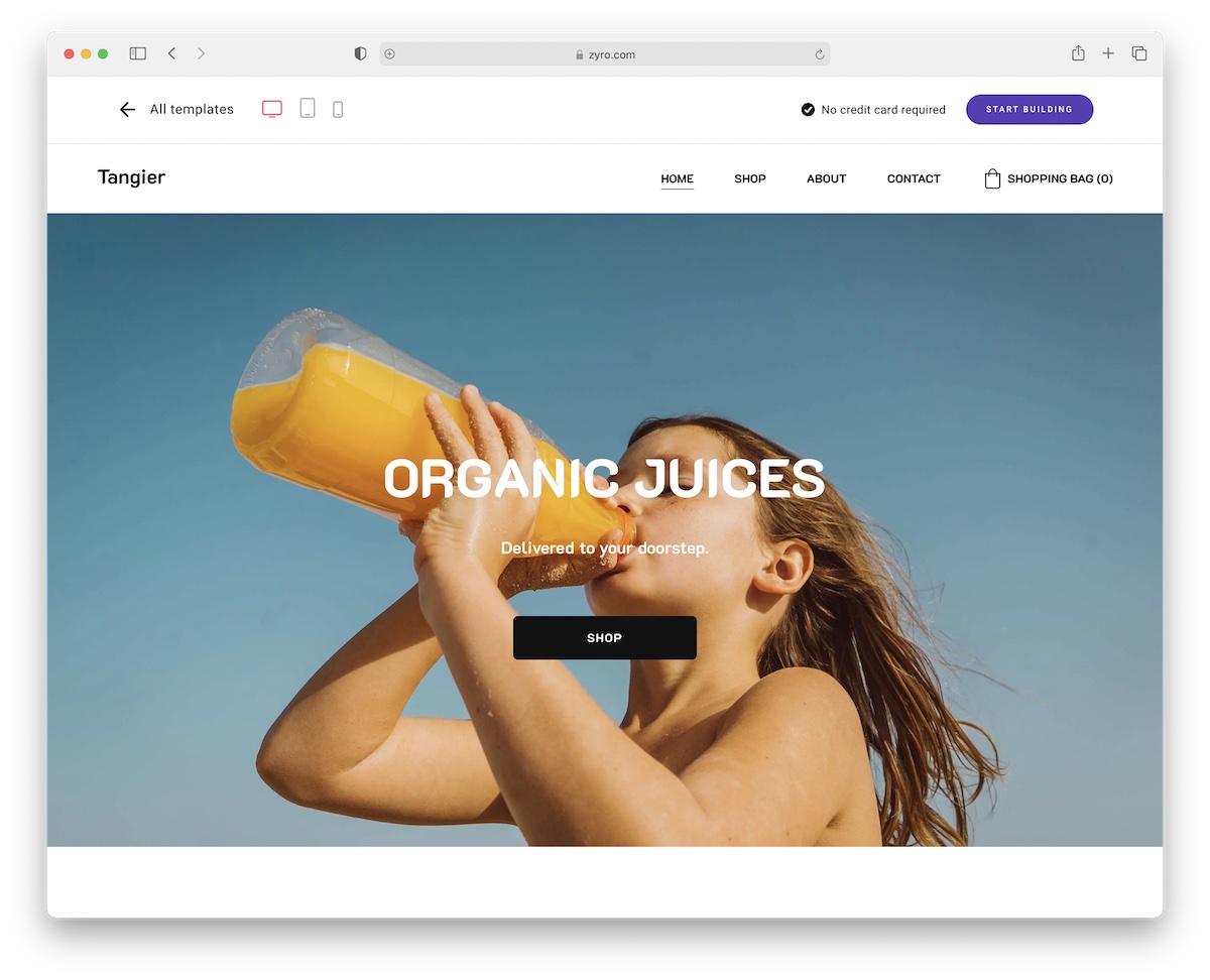 tangier ecommerce website example