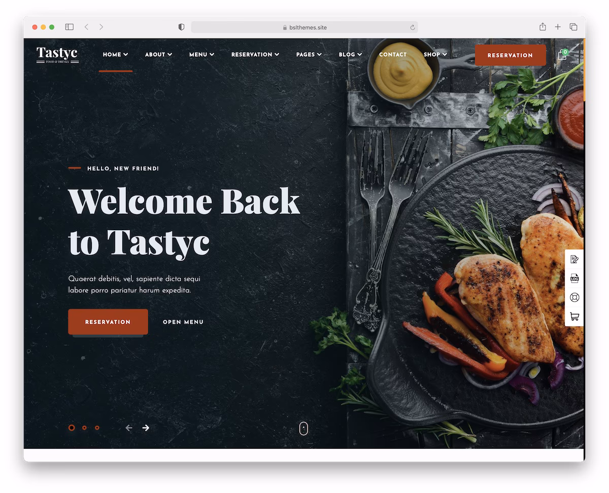 tastyc wordpress restaurant theme