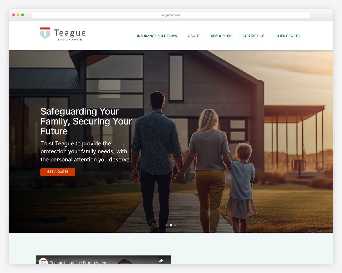 teague insurance website example