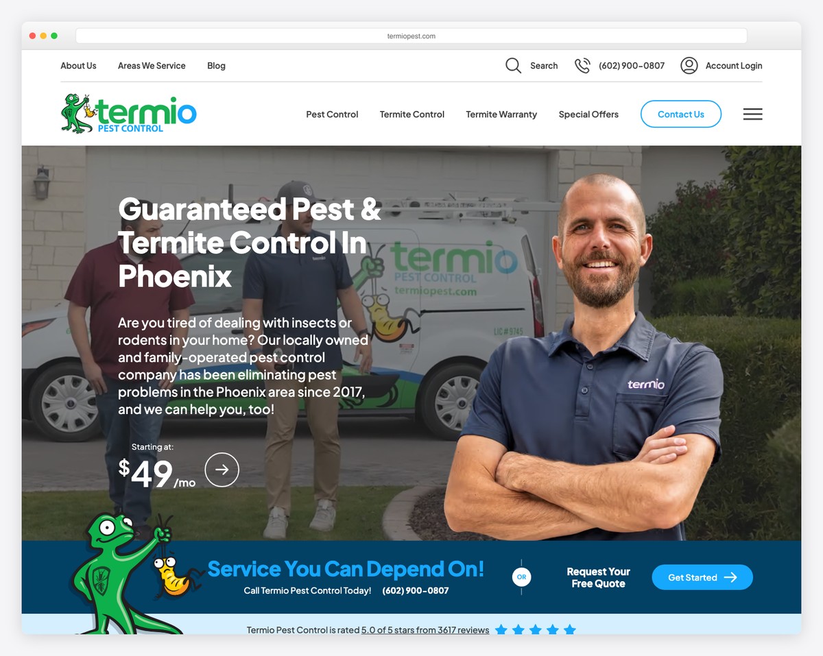 termio pest control website example