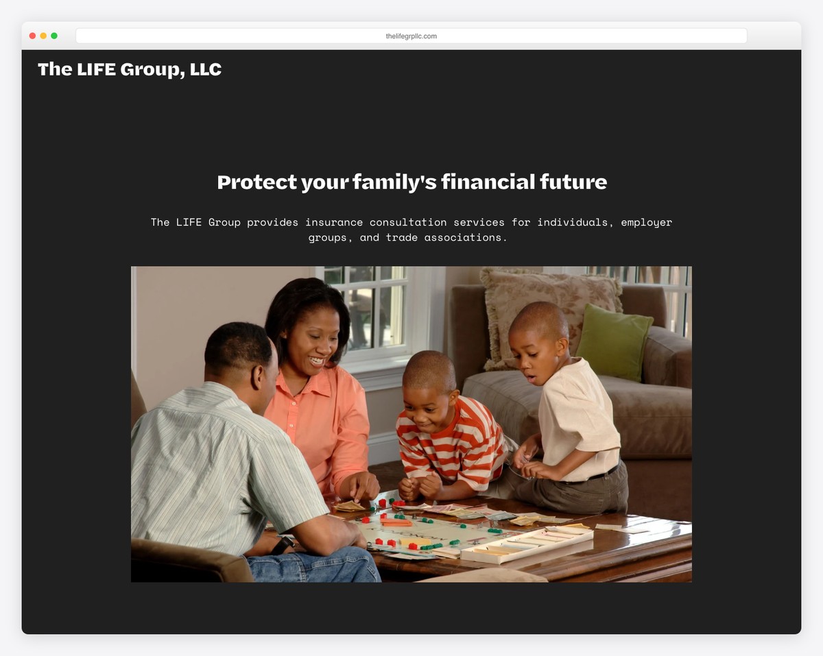 the life group, llc website example