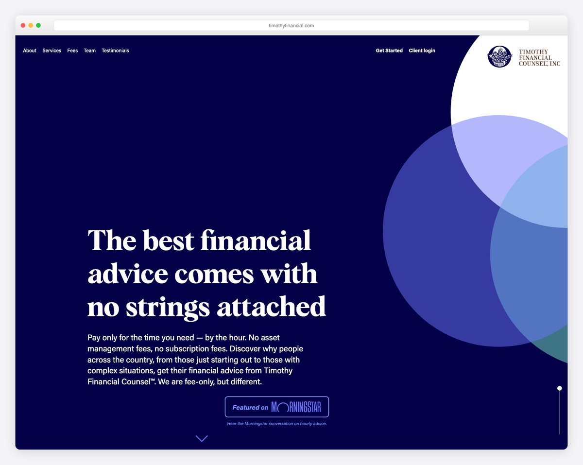 timothy financial counsel website example