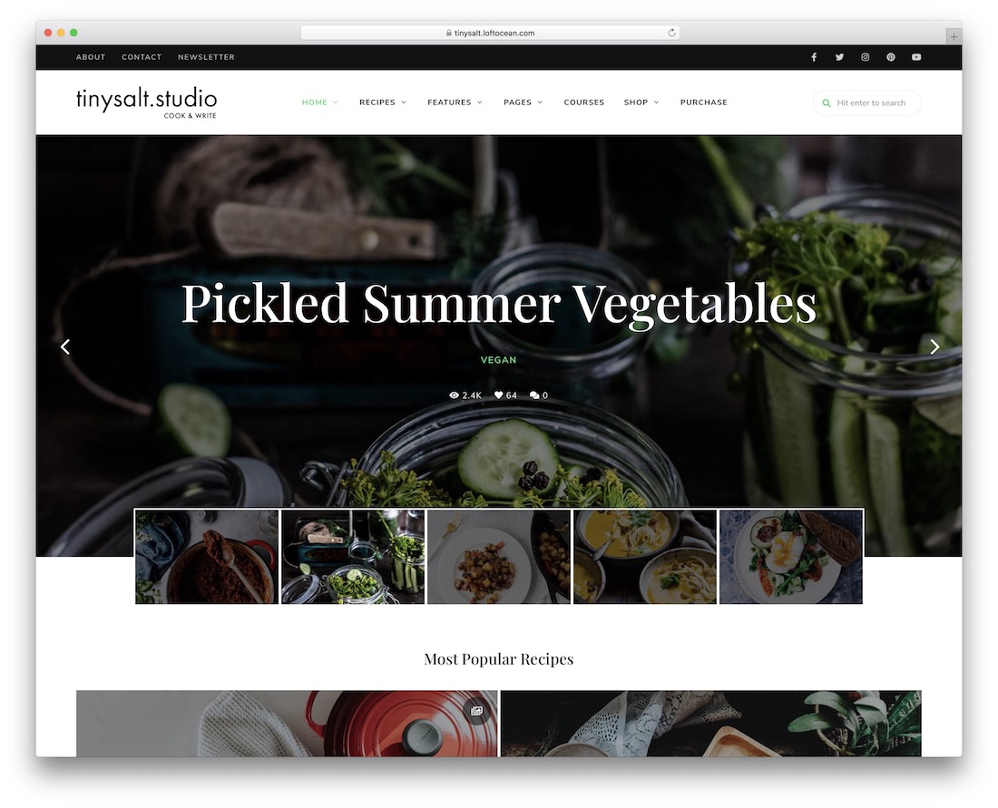 tinysalt food wordpress theme
