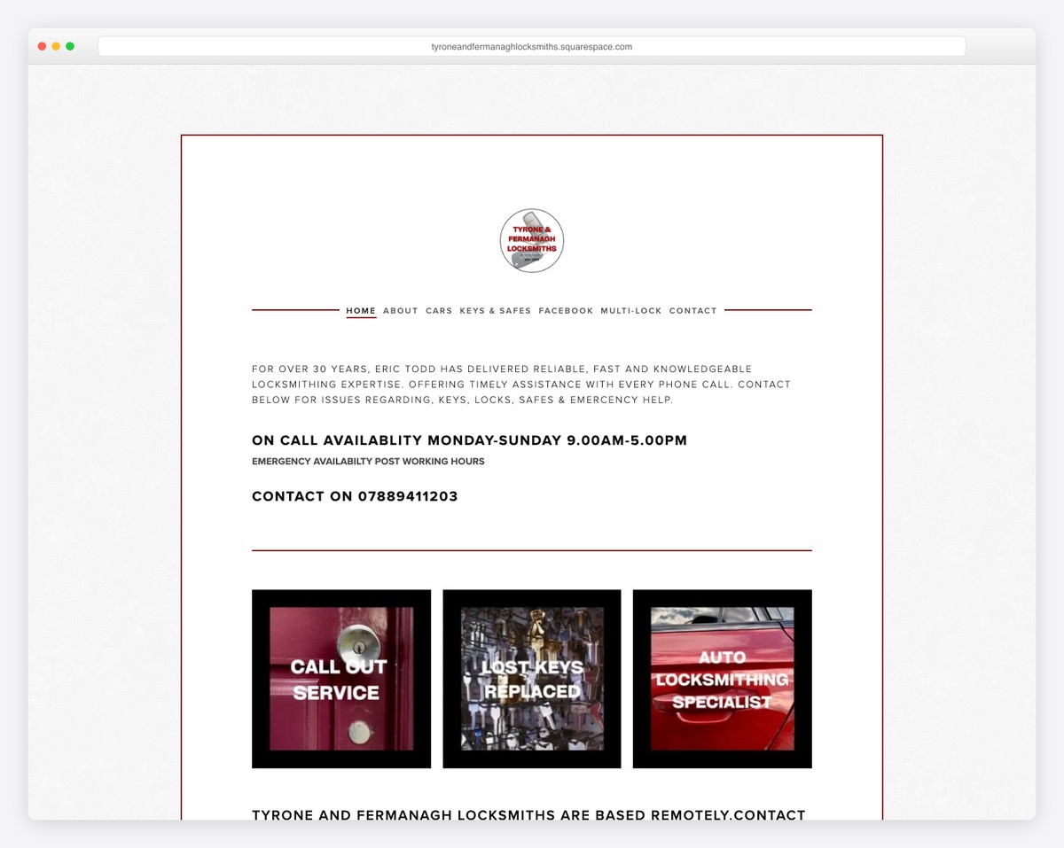 tyrone & fermanagh locksmiths website example