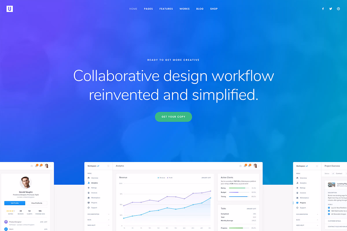 Uncode - creative IT startup WordPress theme
