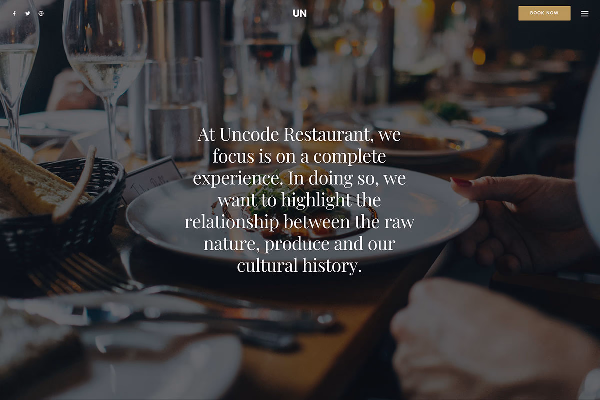 Uncode - modern restaurant WordPress theme