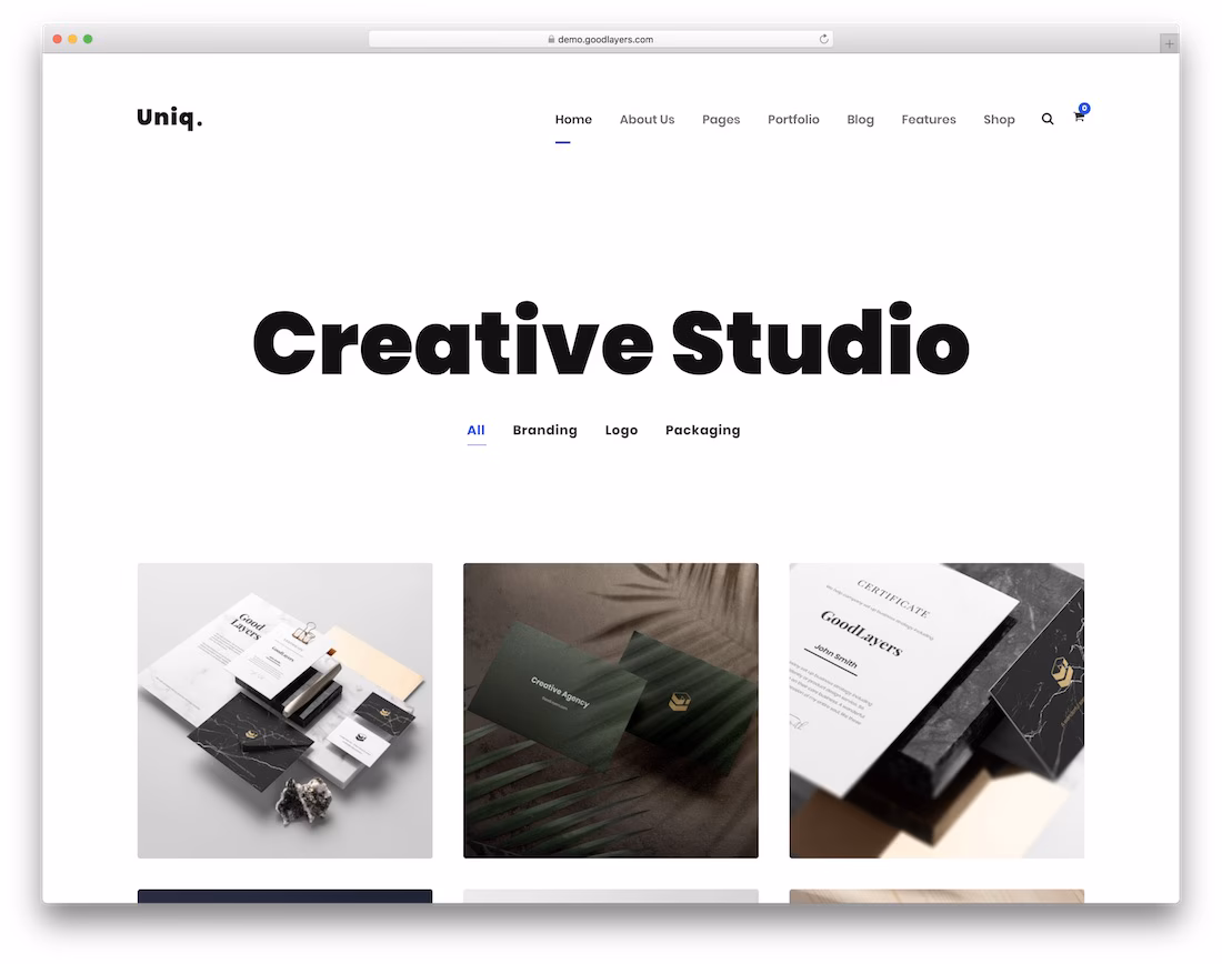 uniq minimalist wordpress theme