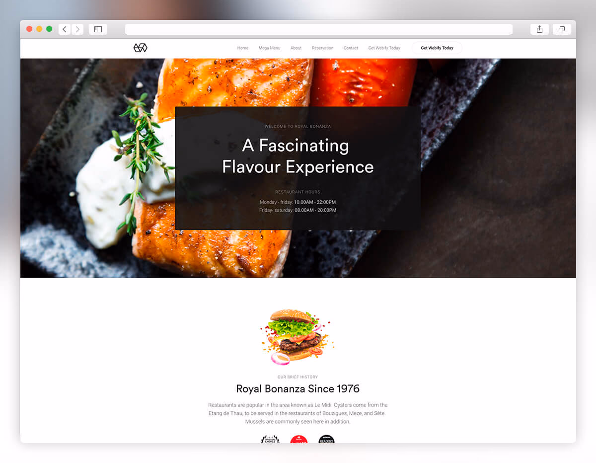 Webify - seafood restaurant WordPress theme