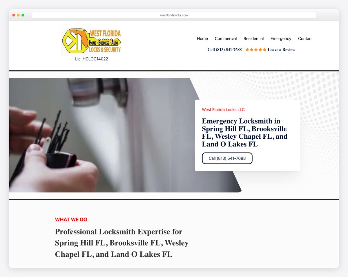 west florida locks website example