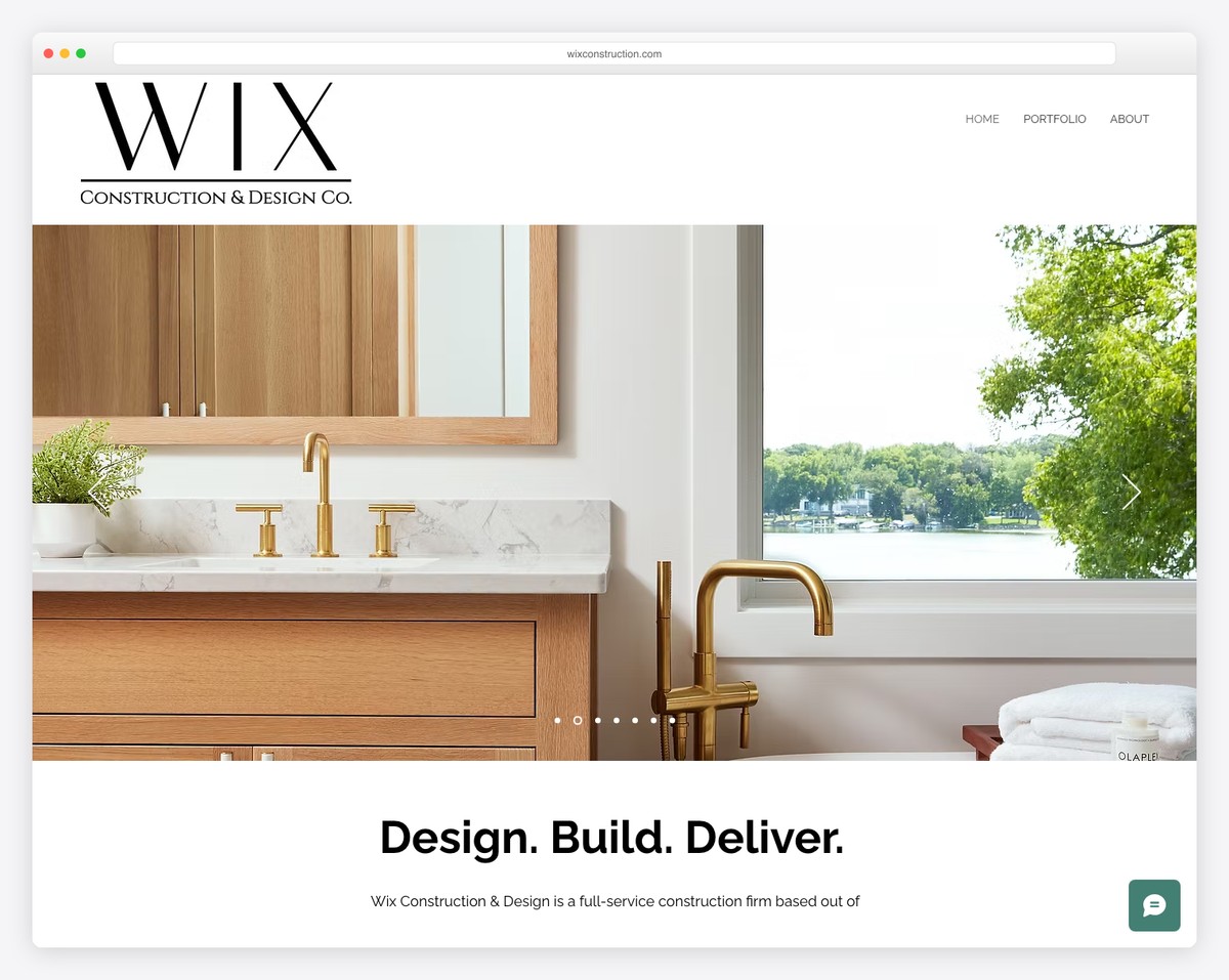 wix construction & design website example