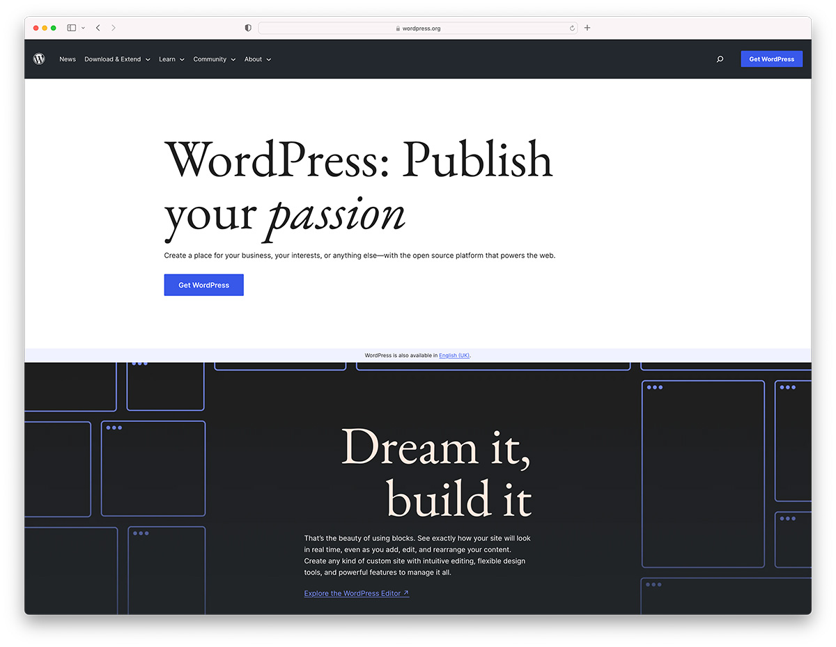 WordPress.org - self hosted open source website CMS