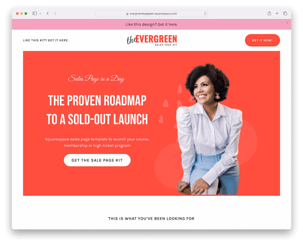 squarespace sales page templates